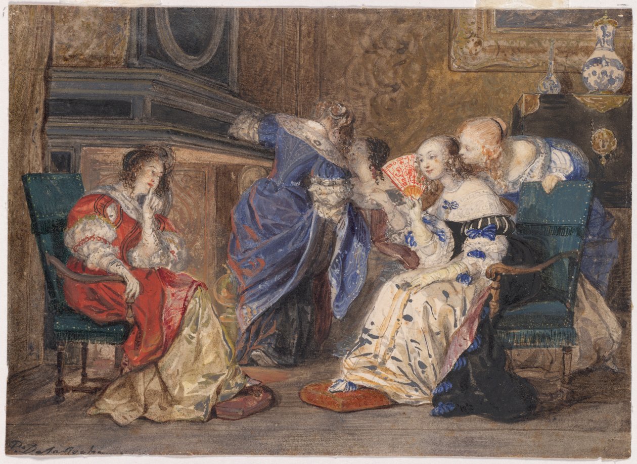 Ženy v interiéru od Paul Delaroche