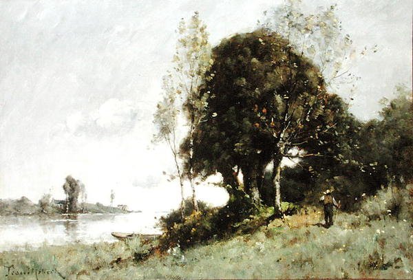 Ostrov na Loiře (olej na plátně) od Paul Desire Trouillebert