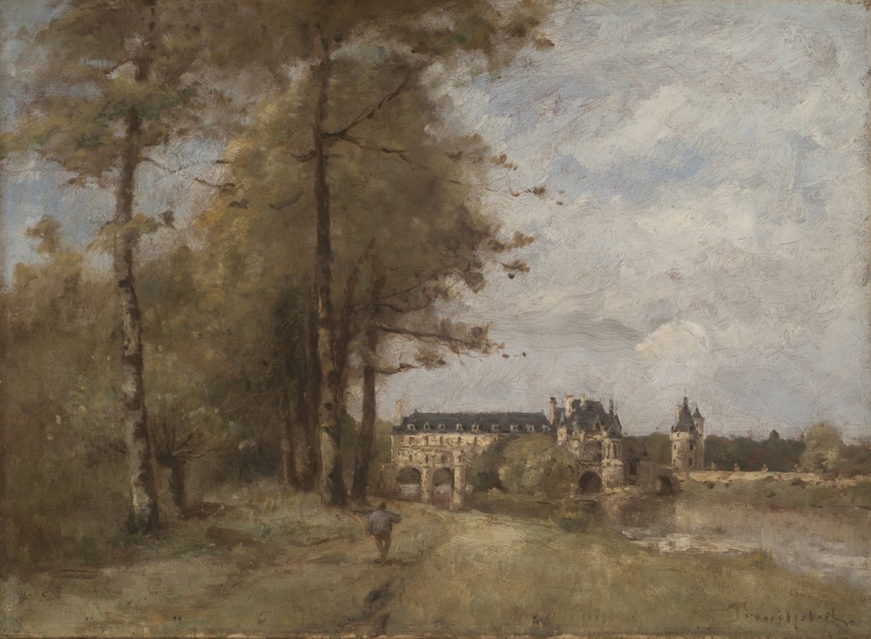 Hrad Chenonceau (olej na plátně) od Paul Desire Trouillebert