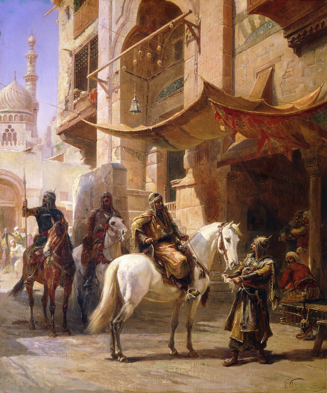 Arabští válečníci v ulici, od Paul Dominique Philippoteaux