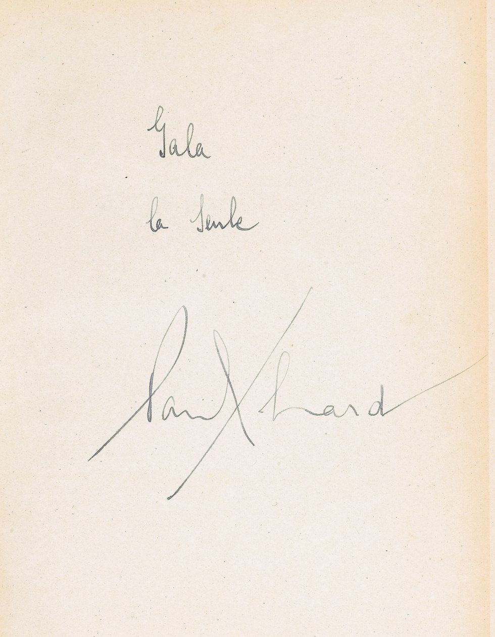 Ručně psané věnování v milostné poezii od Paul Eluard