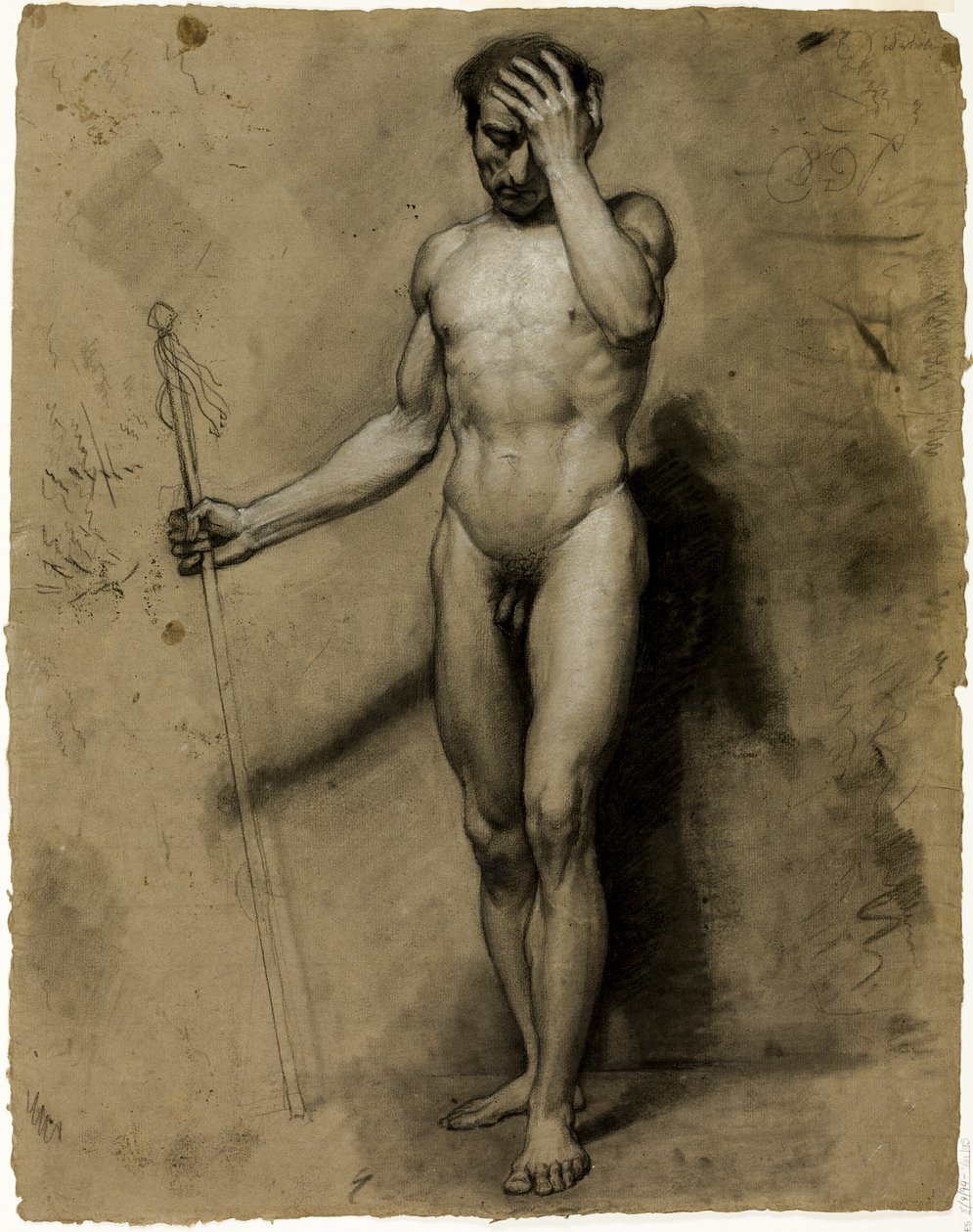 Stojící mužský akt (recto); Klasická hlava (verze) od Paul Emile Detouche