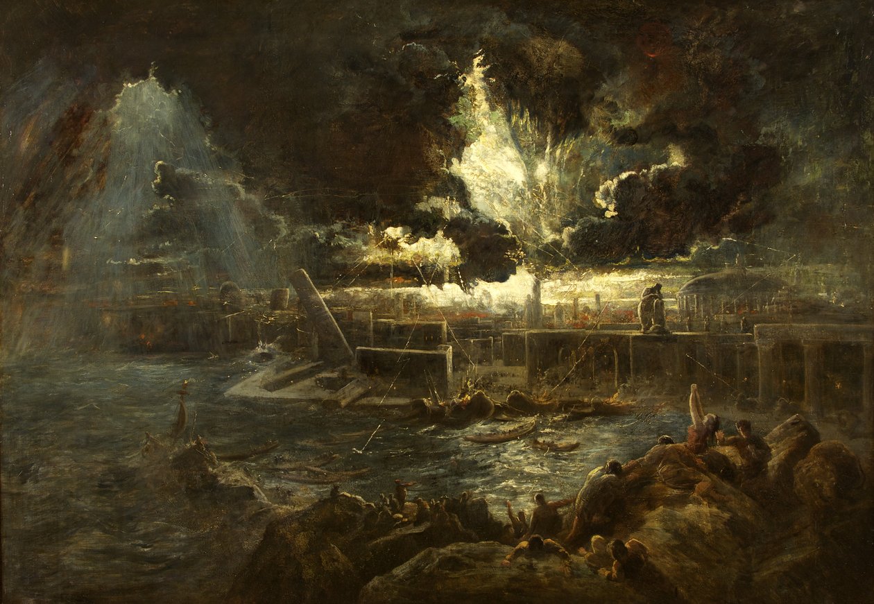 Zkáza Pompejí, kolem roku 1835 (olej na plátně) od Paul Falconer Poole