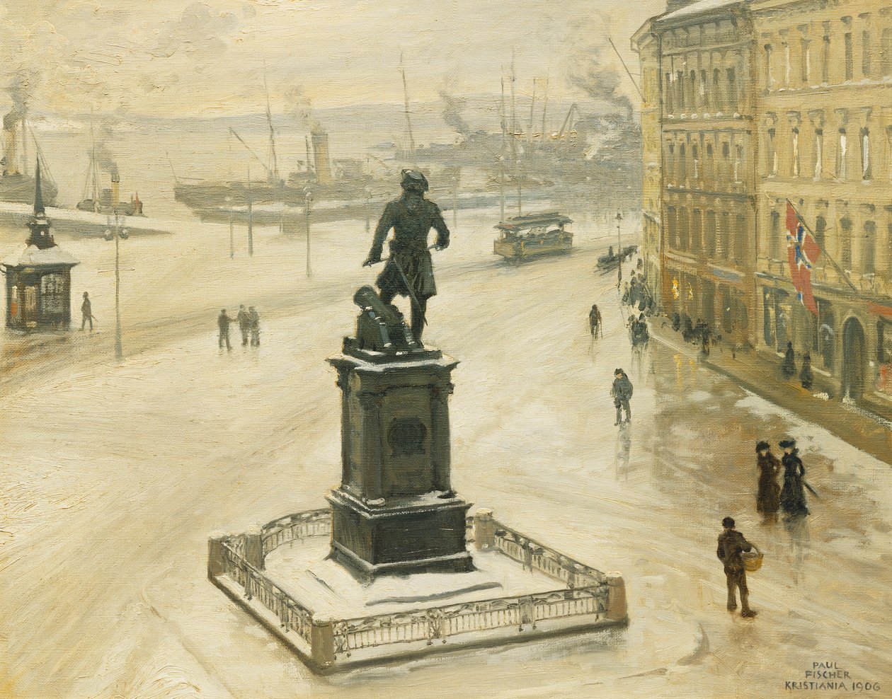 Socha Tordenskiold Facing Piperviken, Oslo Harbour, 1906 od Paul Fischer