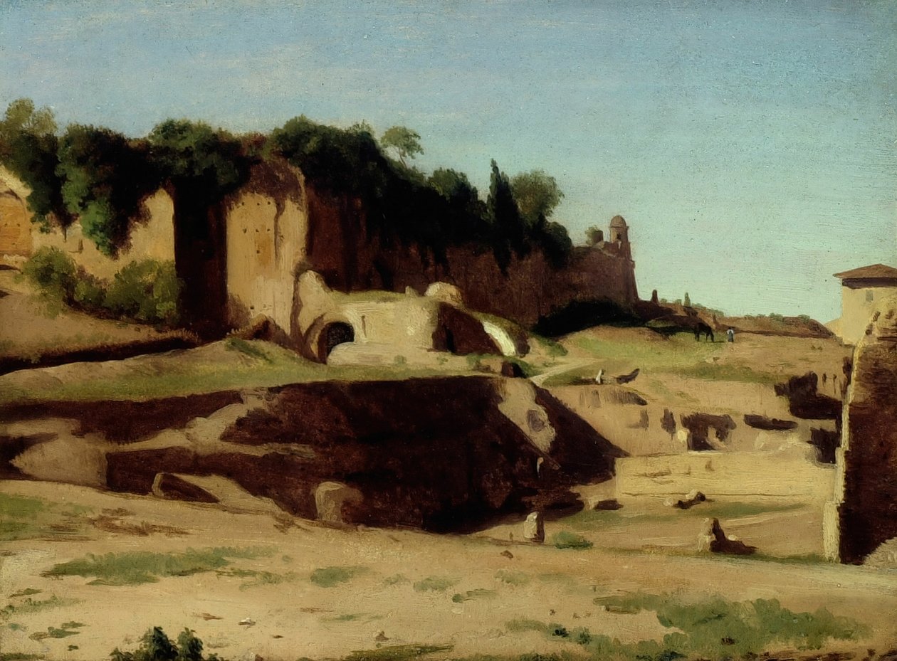 Císařský palác na Palatinu, Řím, 1834. od Paul Flandrin