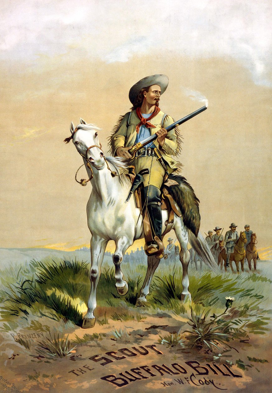 Obálka knihy „The Scout Buffalo Bill“ od Han. W.F. Cody, ilustrace P. Frenzeny, sd. mezi lety 1860 a 1890. od Paul Frenzeny