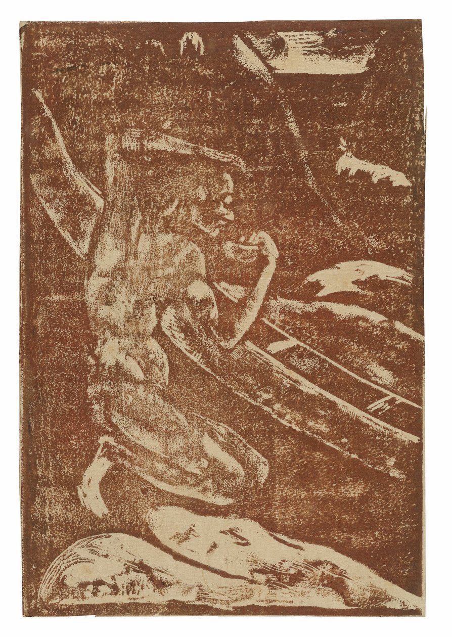 Rybář Pití Vedle Jeho Kánoe od Paul Gauguin