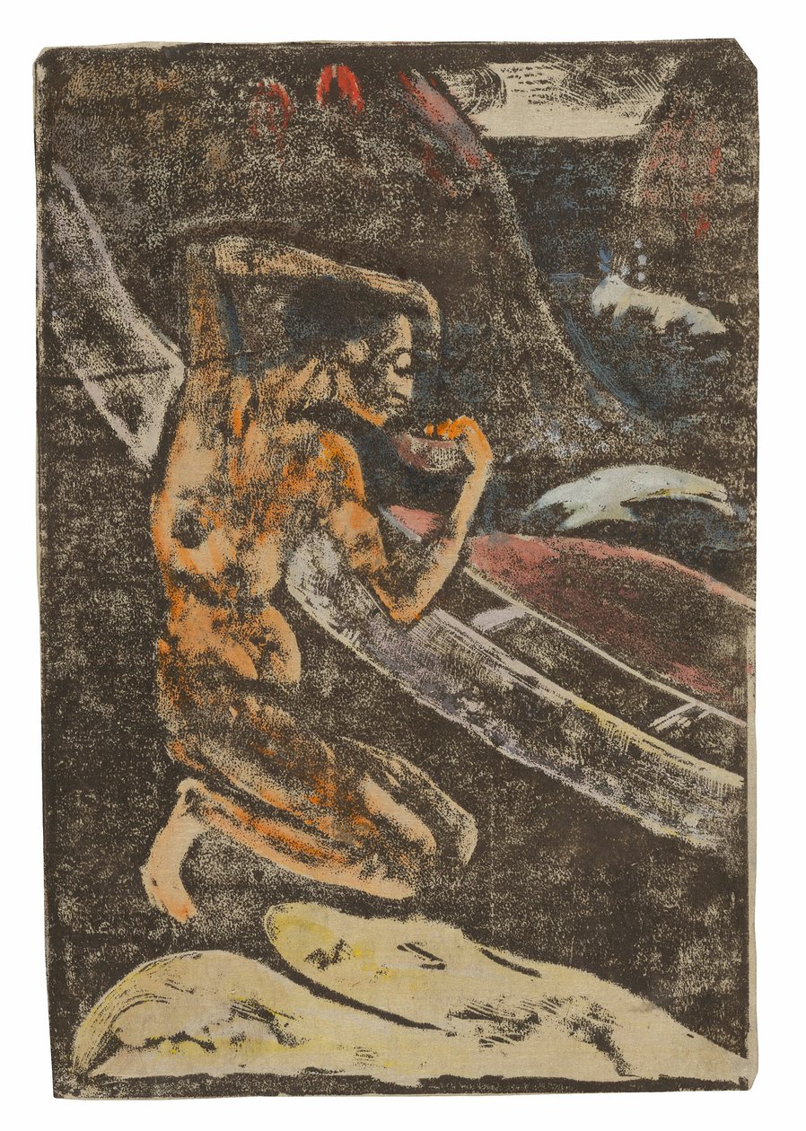 Rybář Pití Vedle Jeho Kánoe od Paul Gauguin