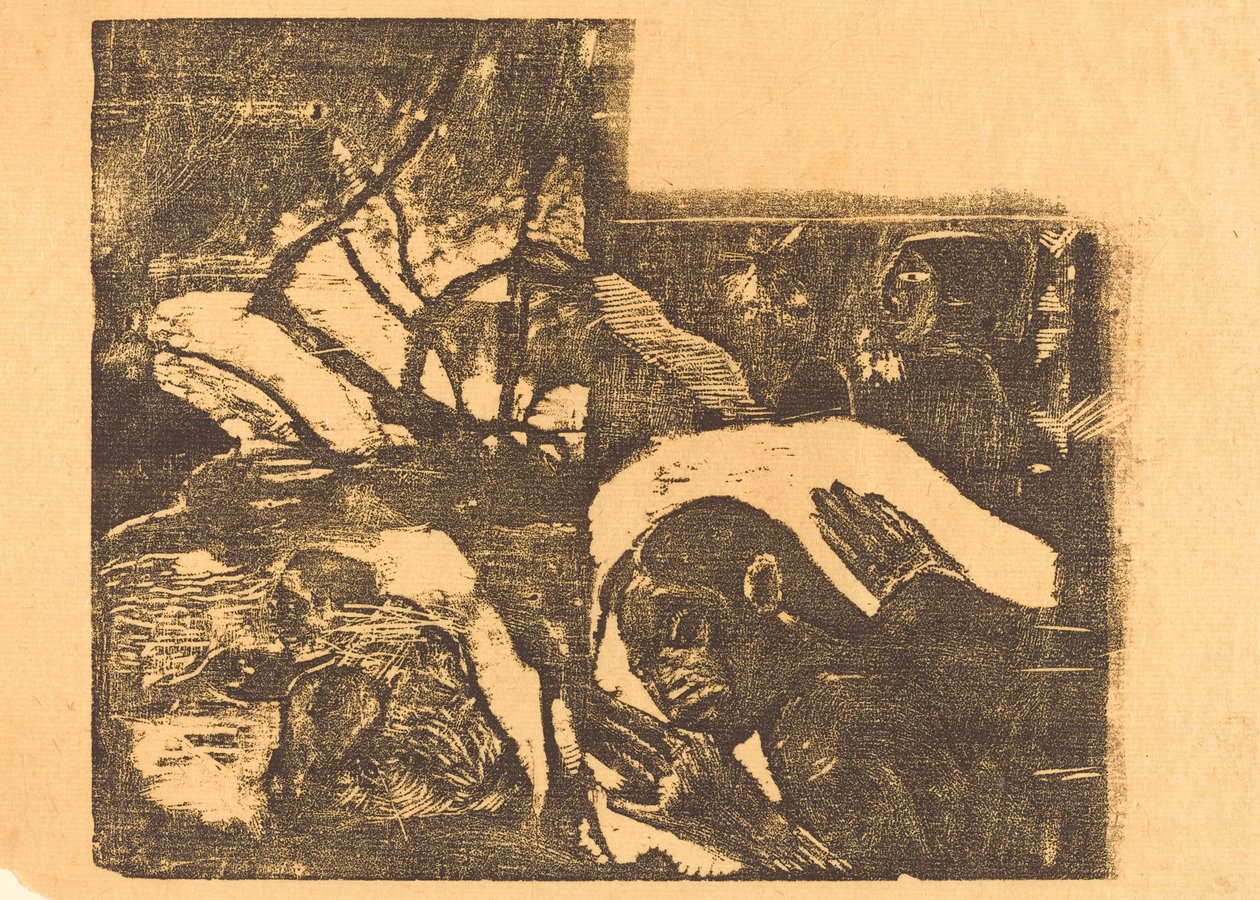 Maorská žena v lese, Manao Tupapau, pronásleduje ji duch, 18941895. od Paul Gauguin