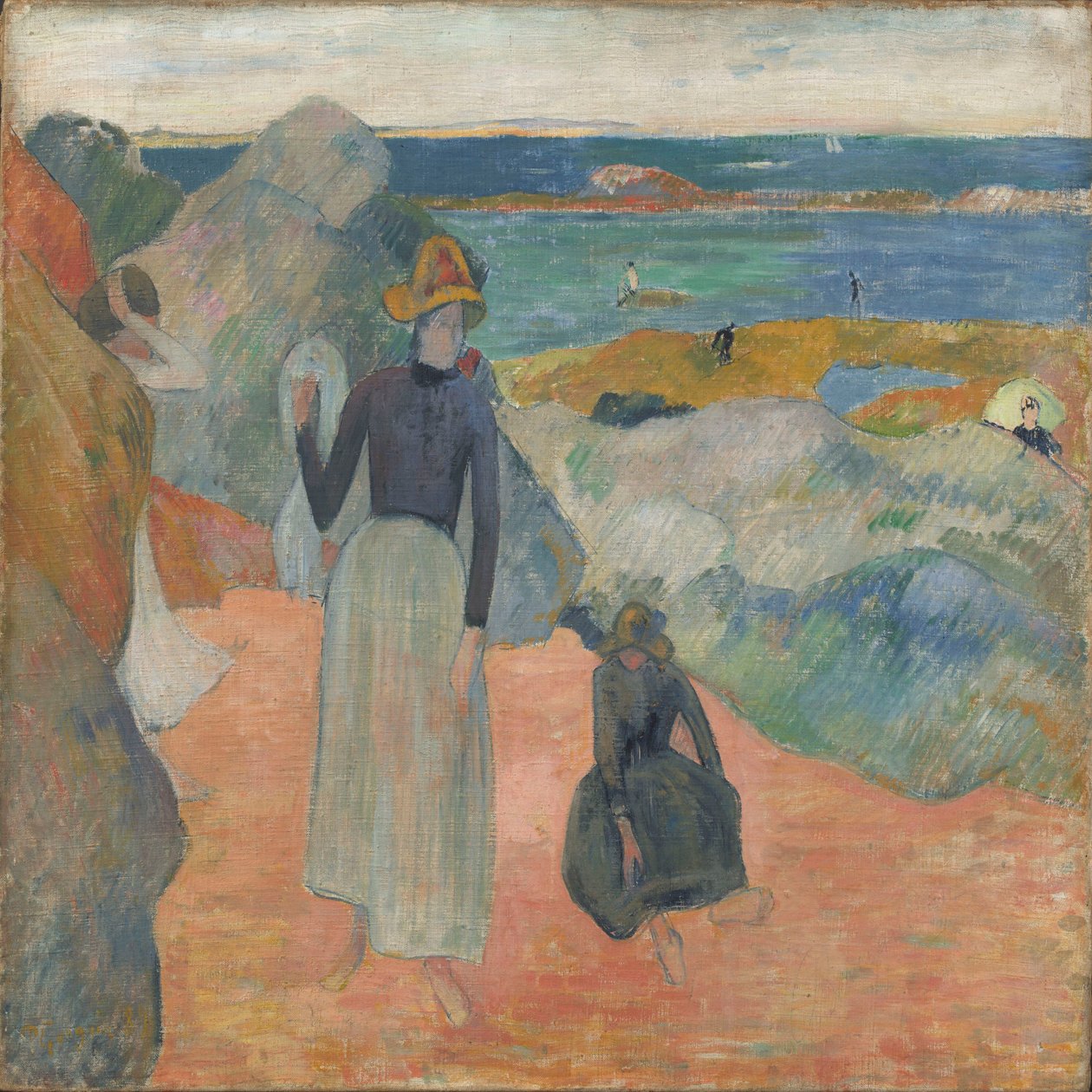 Na pláži, Bretaň od Paul Gauguin