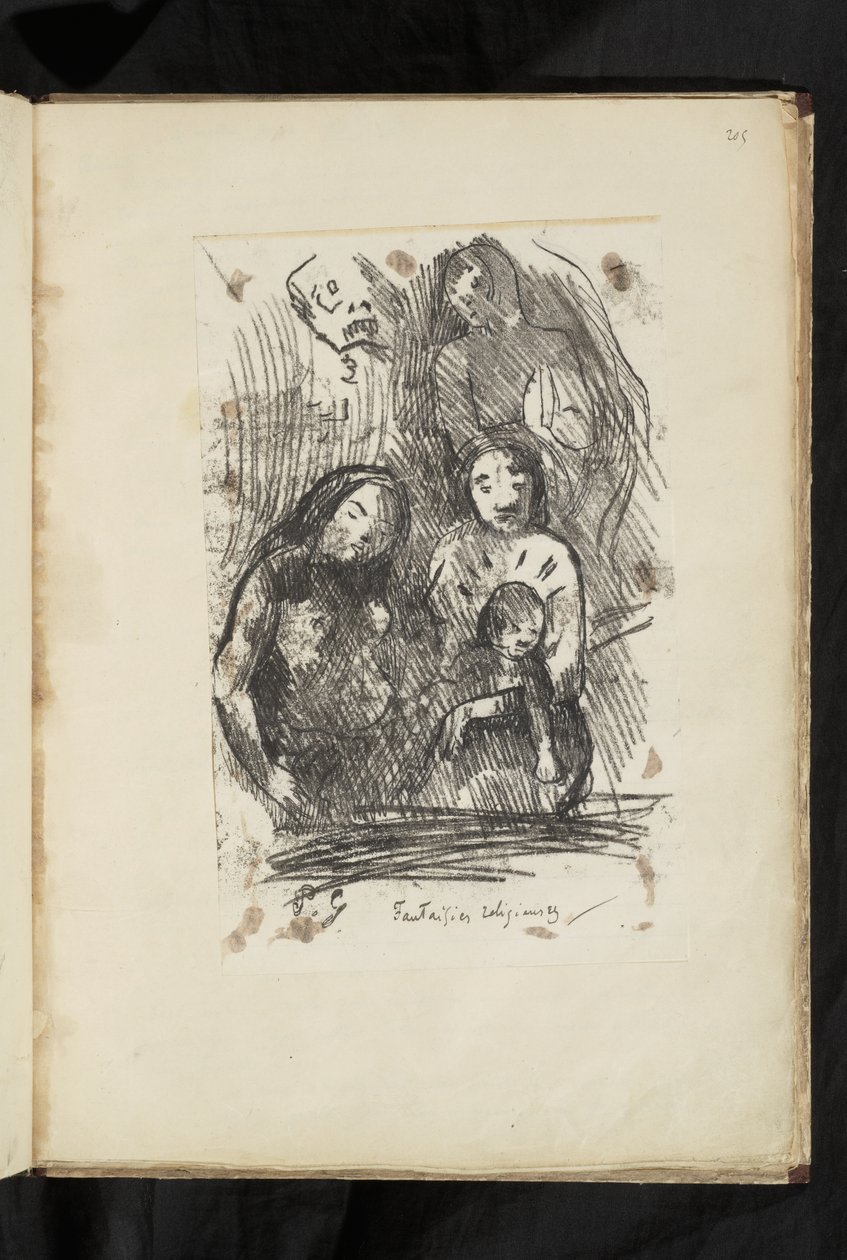 Před a po - fragment Narození Páně od Paul Gauguin