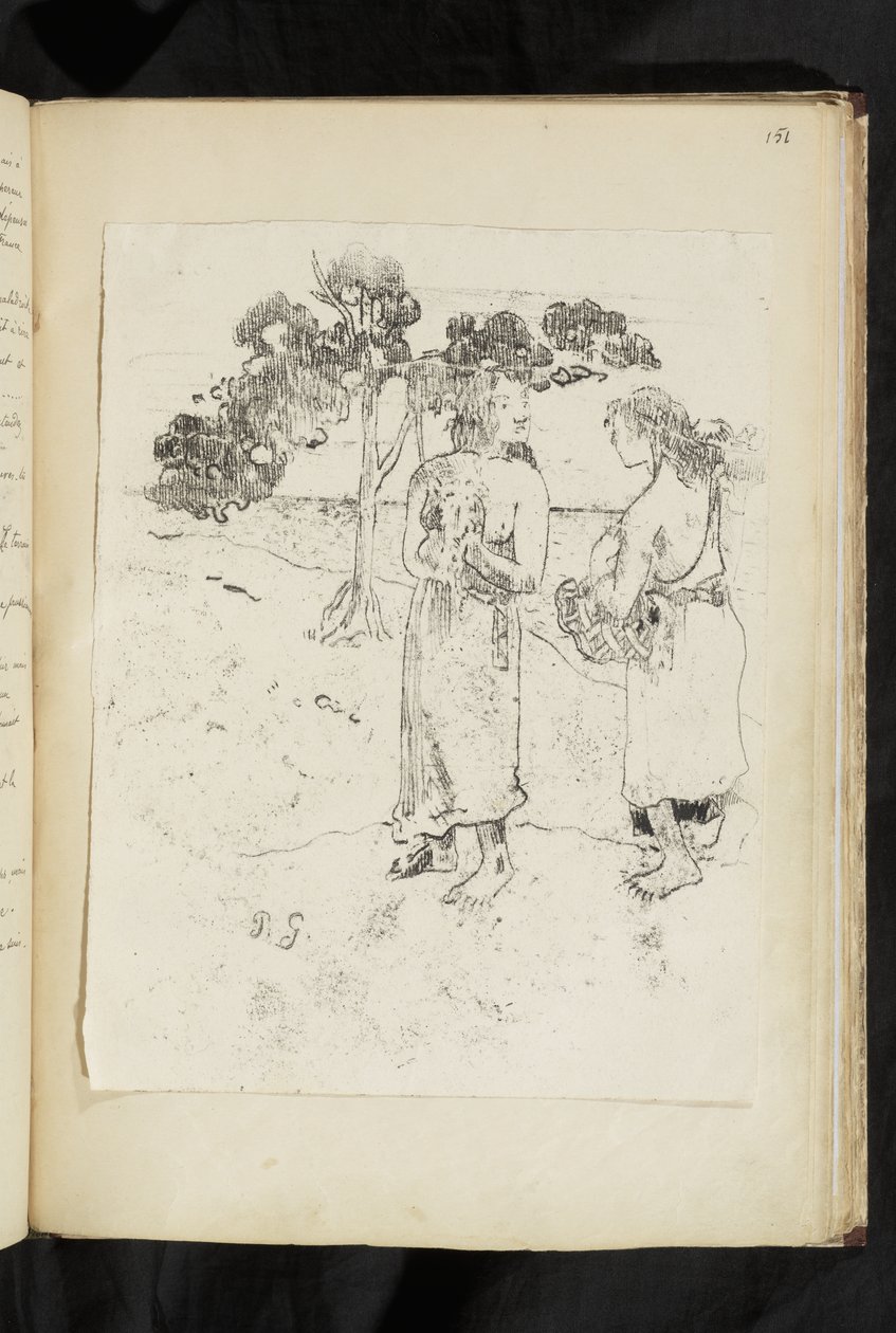 Před a po - Dvě ženy konverzující v krajině od Paul Gauguin