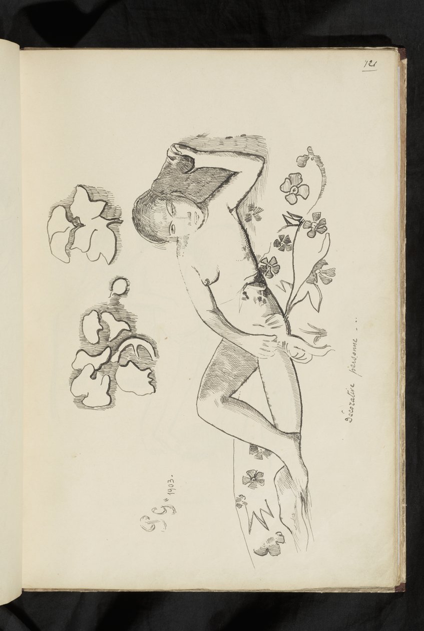 Před a po - kresba "Dekorativní osoba" od Paul Gauguin