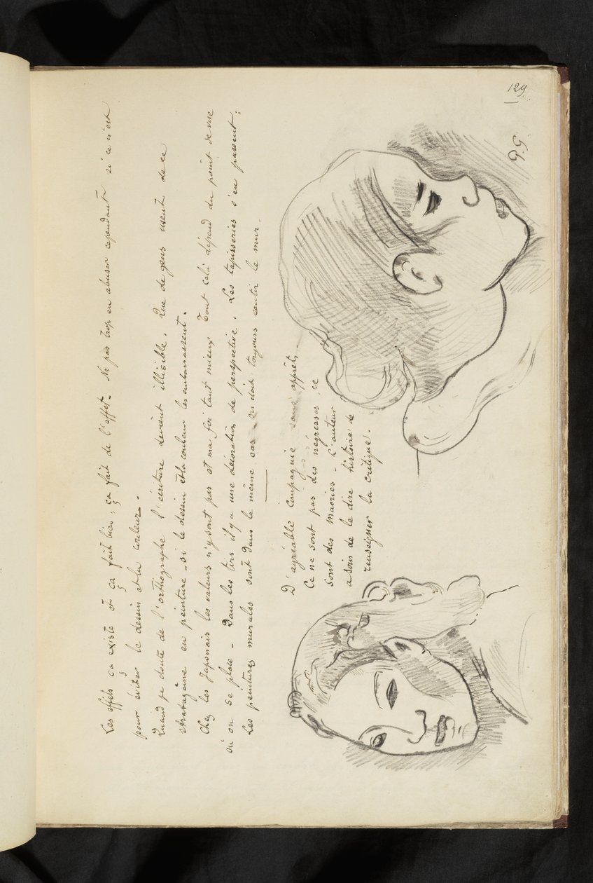 Avant et après - text a dvě kresby dívčí hlavy od Paul Gauguin