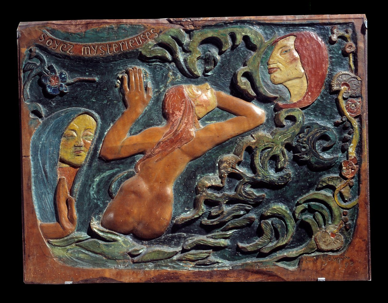 Be Mysterious Relief vyřezaný do lipového dřeva Paulem Gauguinem (1848-1903) od Paul Gauguin