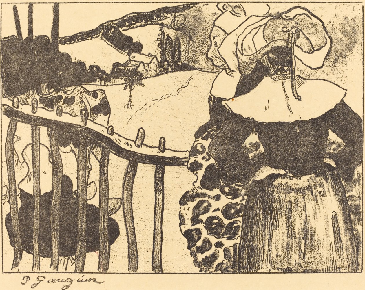 Breton ženy vedle plotu Breton ženy u bariéry, 1889 od Paul Gauguin