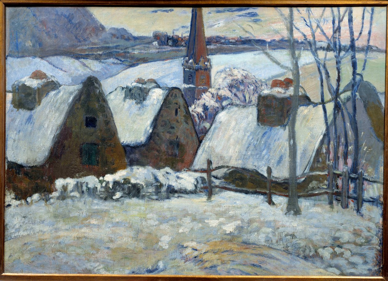 Bretaňská vesnice pod sněhem v roce 1894. Malba Paula Gauguina (1848 - 1903) od Paul Gauguin