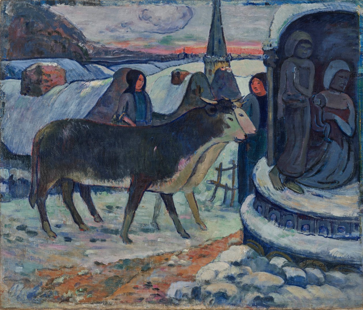 Vánoční noc - Požehnání volů od Paul Gauguin