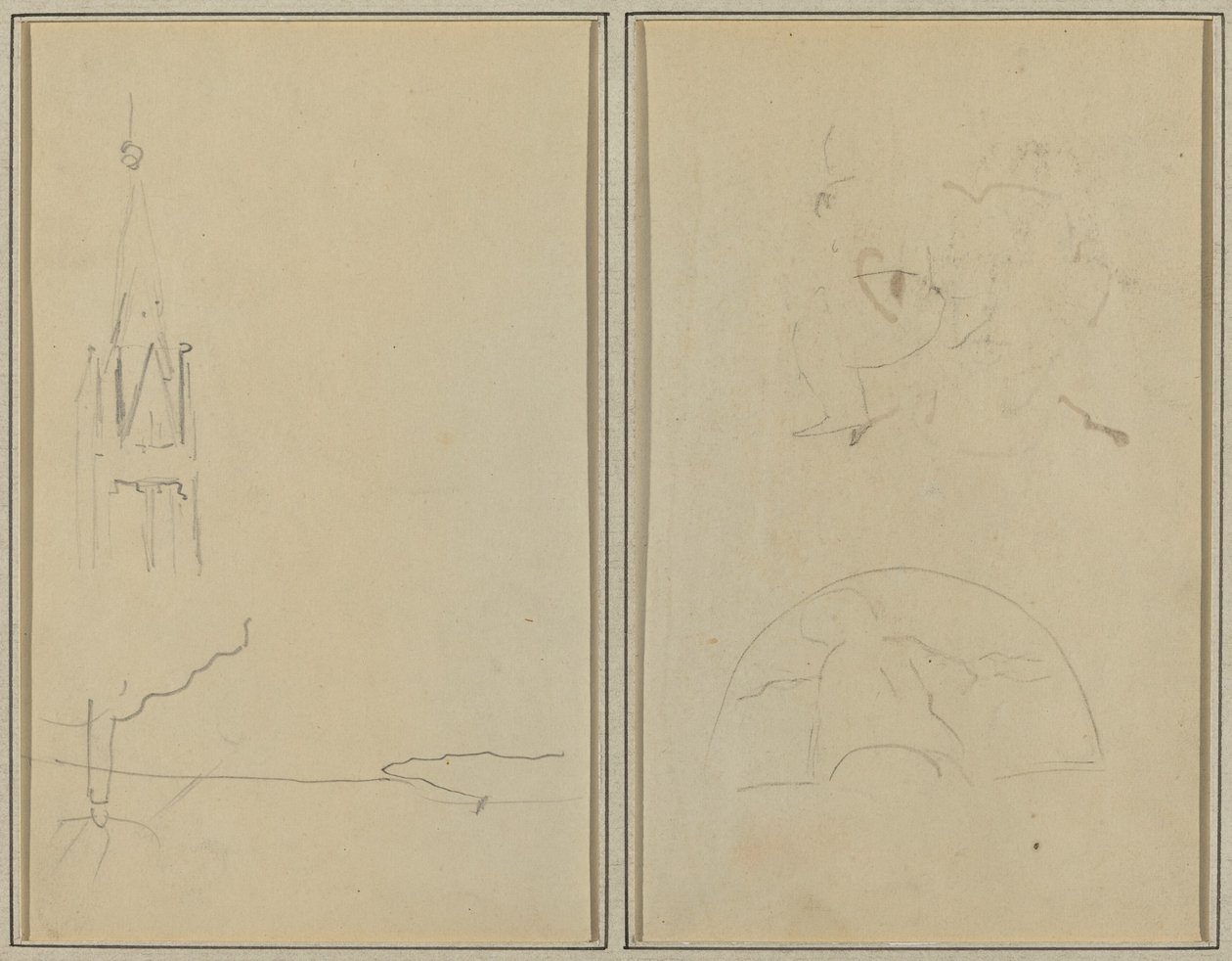 Kostelní věž; Náčrt ventilátoru [recto] od Paul Gauguin