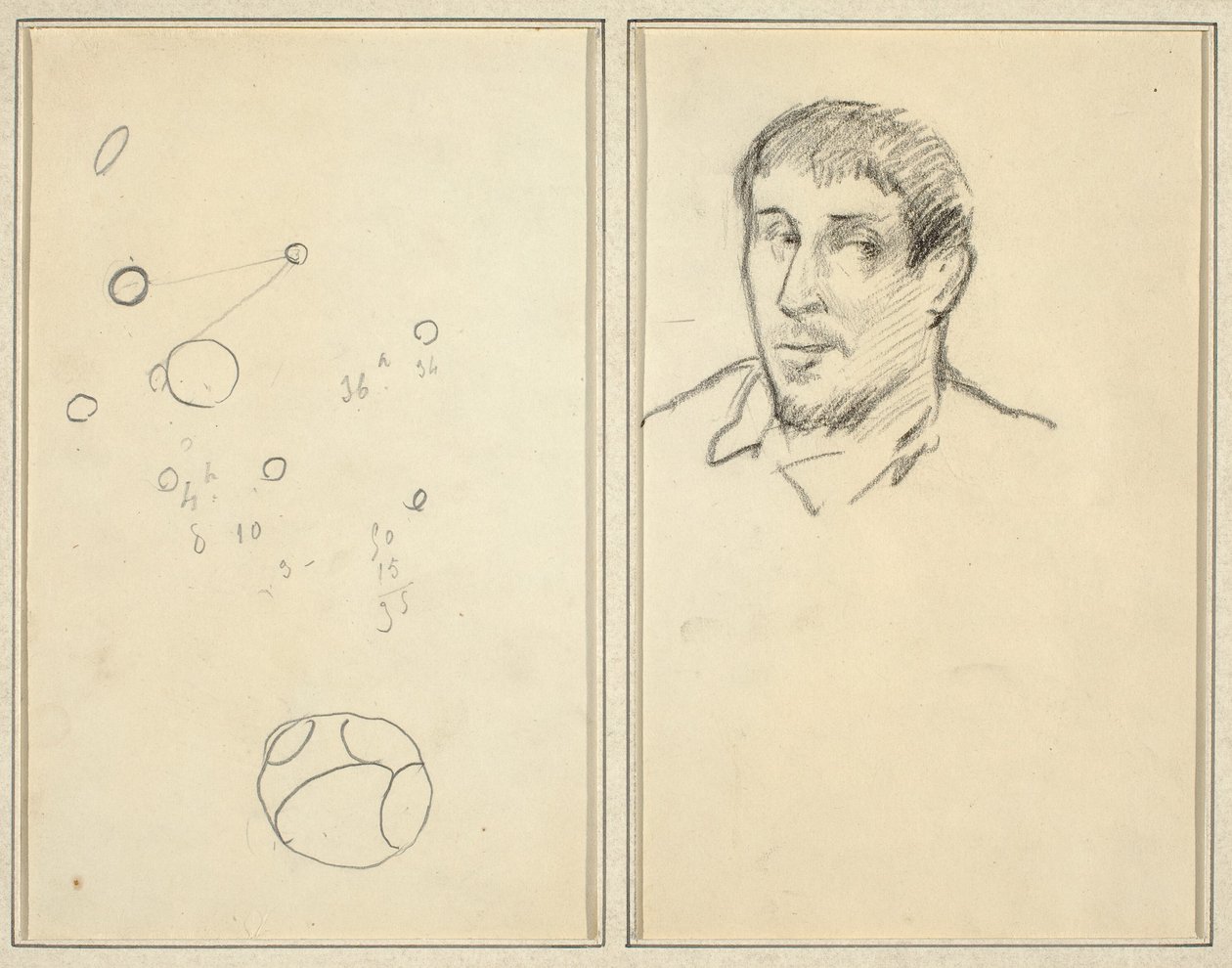 Kruhy a čísla; Autoportrét [recto] od Paul Gauguin