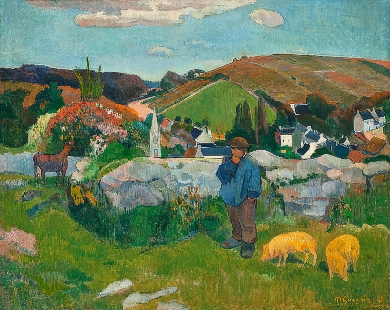 Pastýř vepřů. 1888 od Paul Gauguin