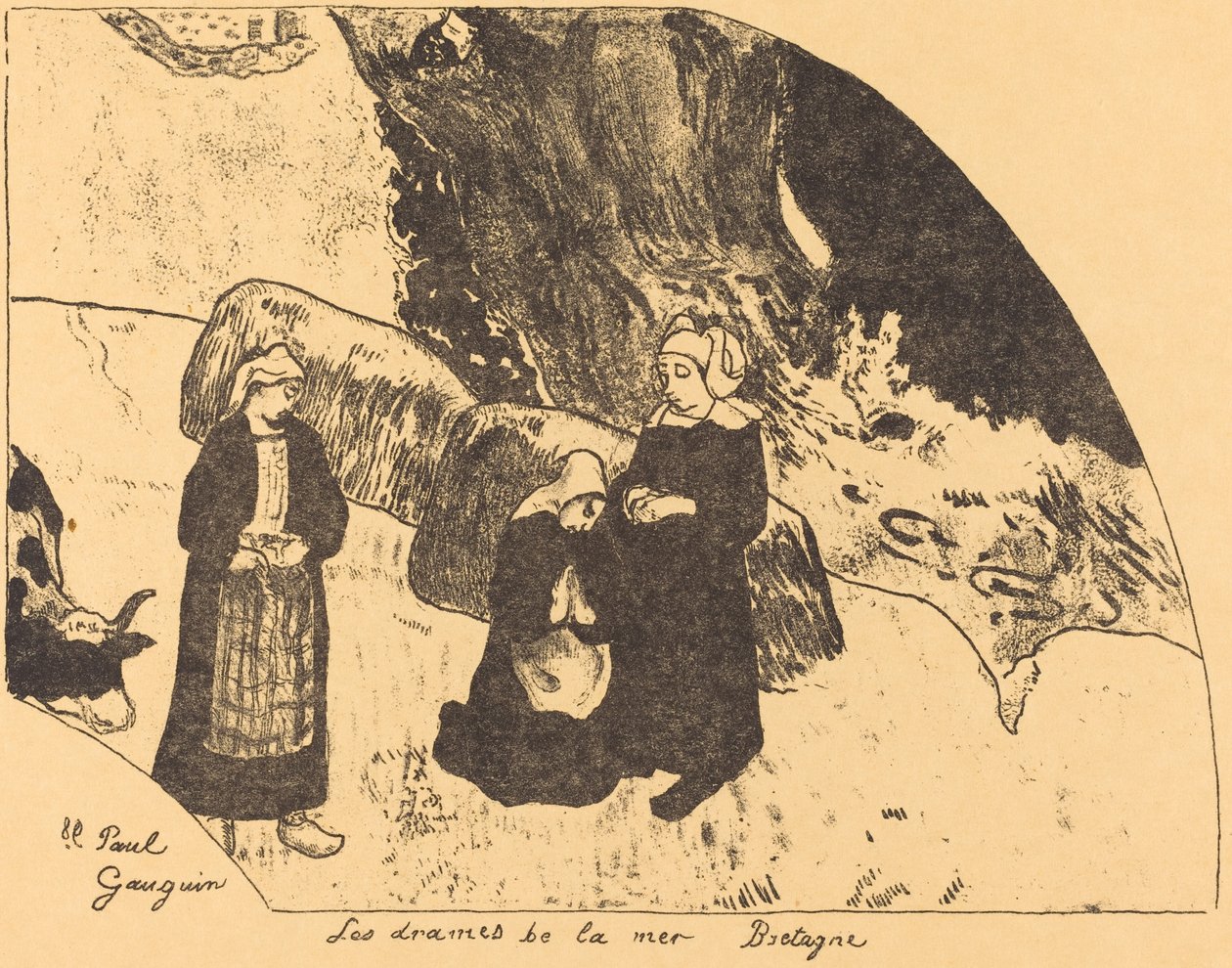 Dramata moře, Bretaň od Paul Gauguin