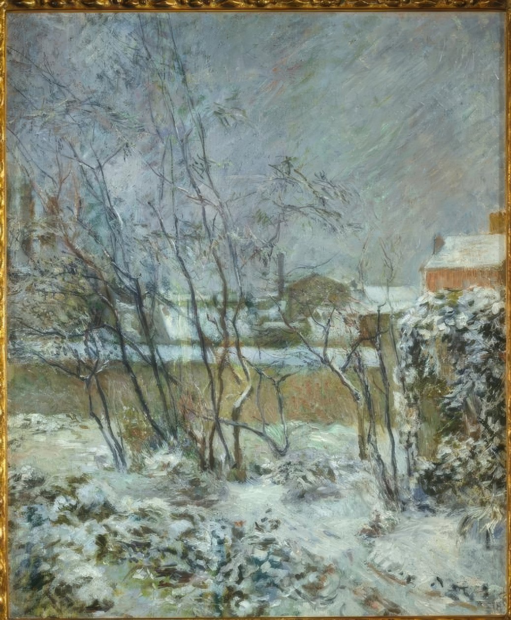 Sněhový efekt nebo Sníh v rue Carcel od Paul Gauguin