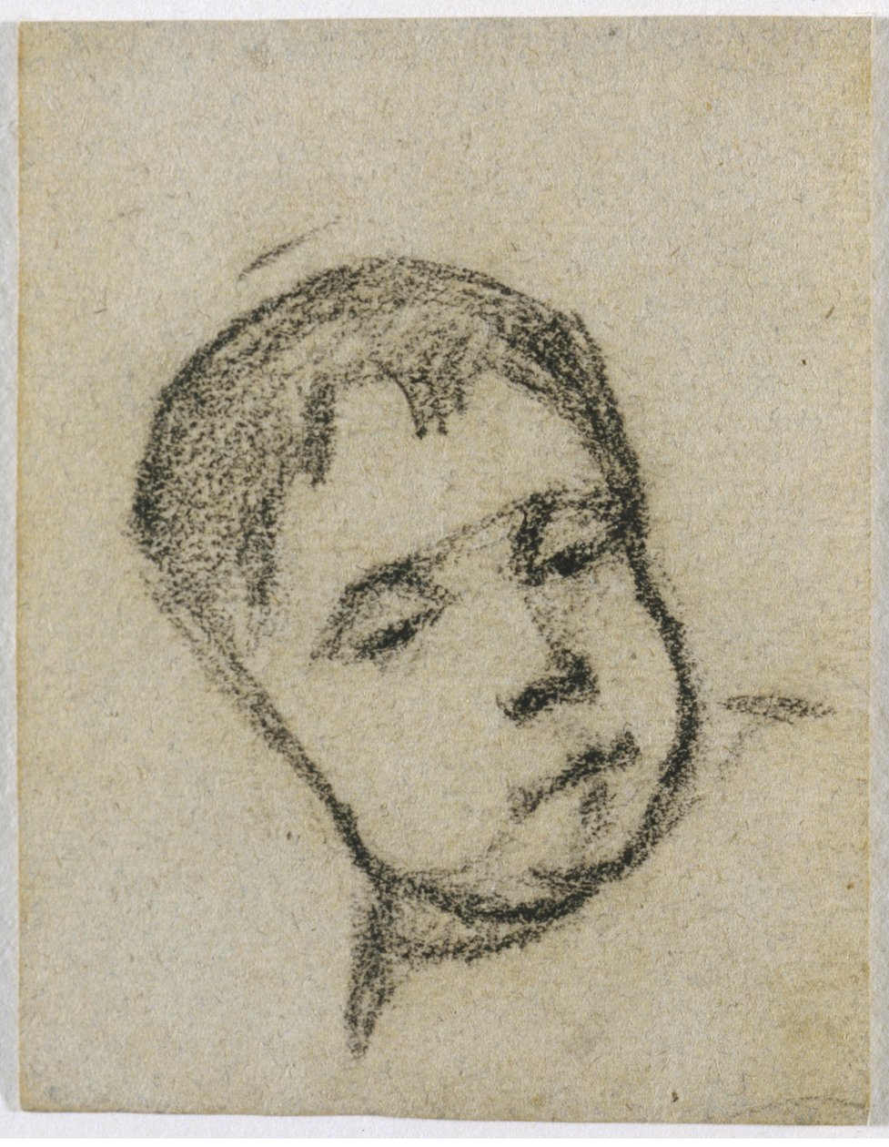 Emil Gauguin jako dítě, Hlava na polštáři, asi 1875-76 (černá pastelka) od Paul Gauguin