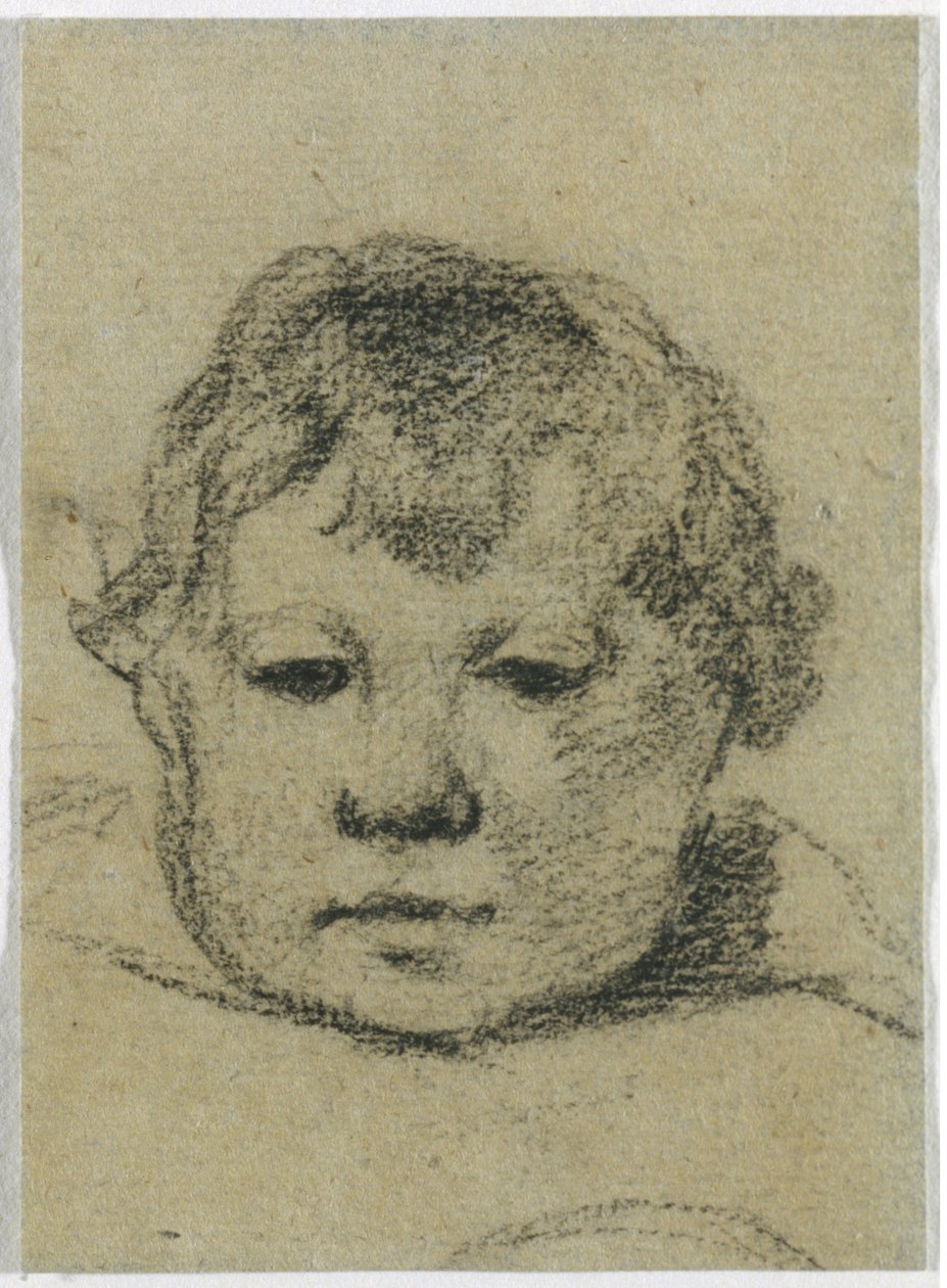 Emil Gauguin jako dítě, asi 1875-76 (černá pastelka) od Paul Gauguin