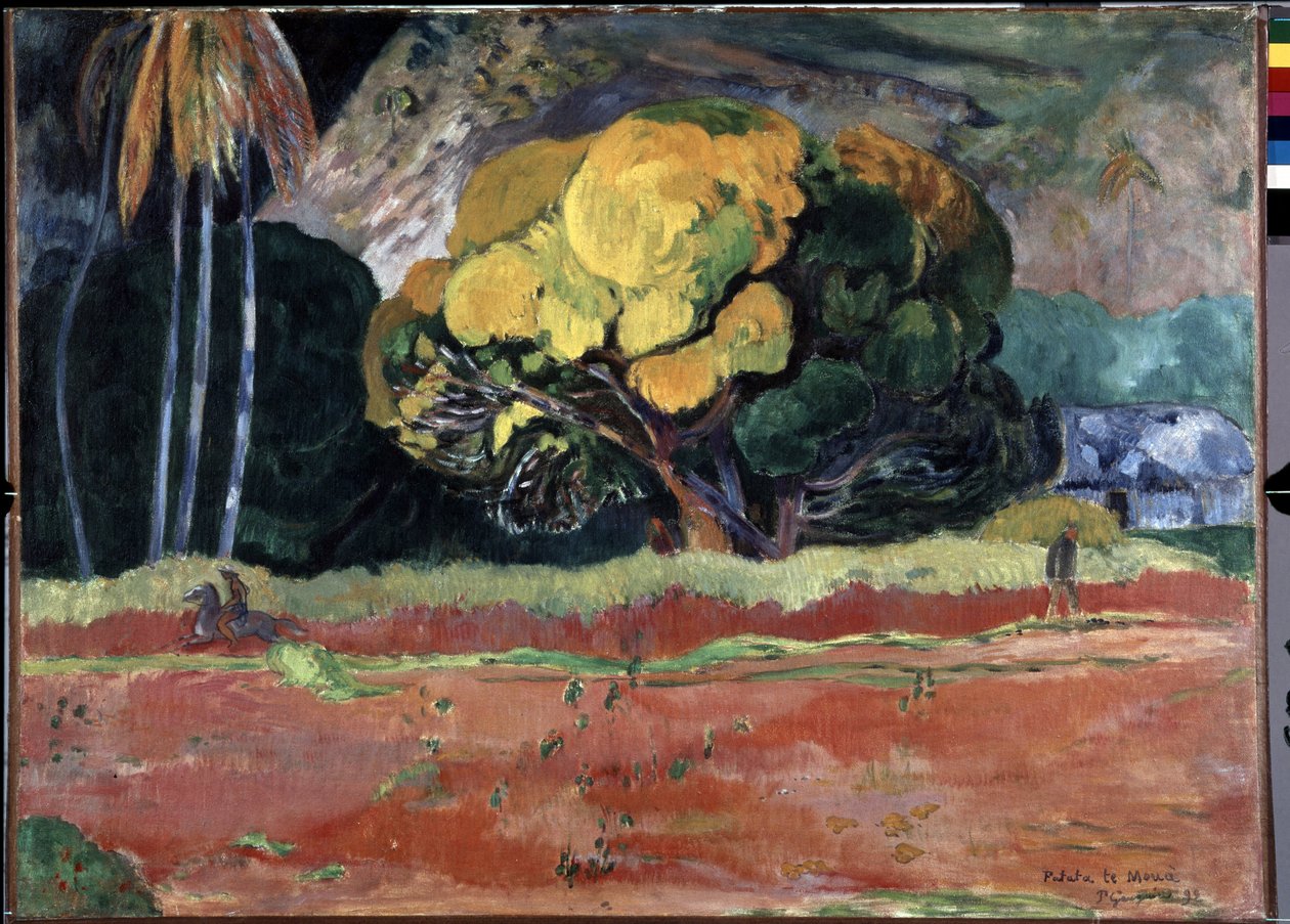 Fatata Te Moua (Na úpatí hory nebo Na velké hoře). Obraz Paula Gauguina (1848-1903) od Paul Gauguin