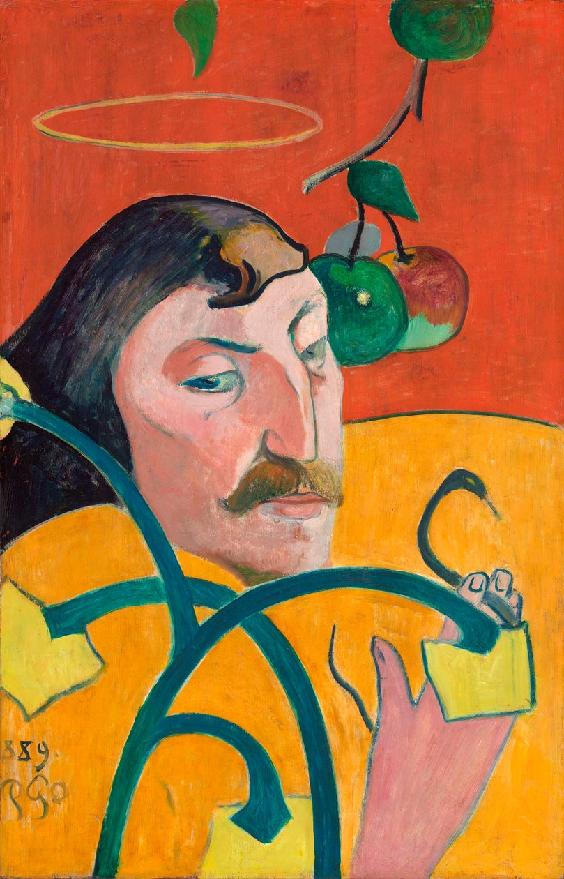 Francouzsky: Autoportrait-charge, ou Autoportrait au nimbe Autoportrét se svatozáří od Paul Gauguin