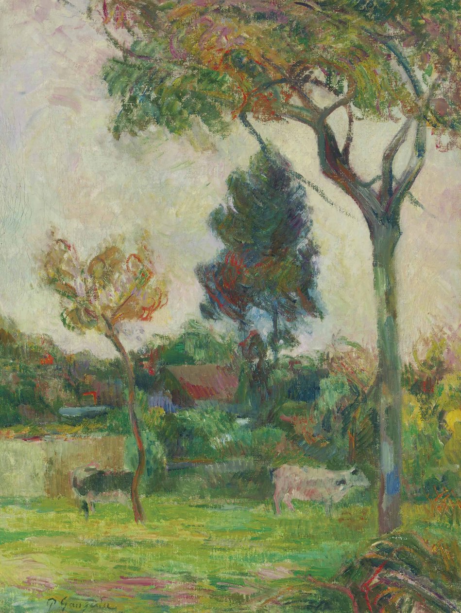 Francouzsky: Deux vaches au pré, ou Les Deux vaches Dvě krávy na louce od Paul Gauguin