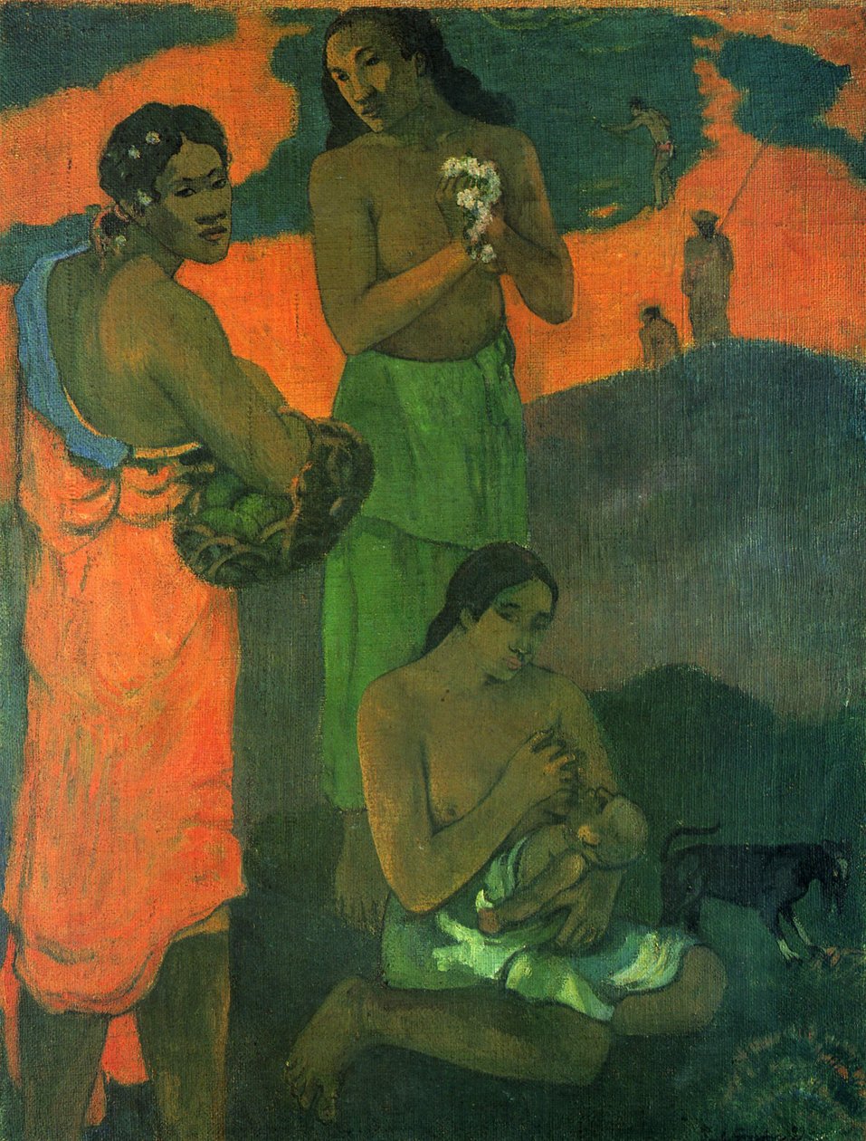 Francouzsky: Femmes sur le bord de la mer, ou Maternité I Ženy na břehu moře (Mateřství I) od Paul Gauguin