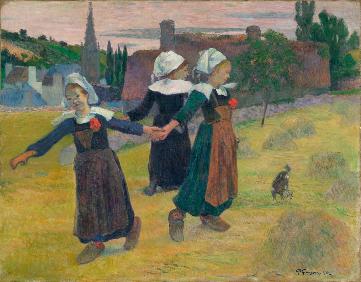 Francouzsky: La Ronde des petites Bretonnes Breton Girls Dancing, Pont-Aven od Paul Gauguin