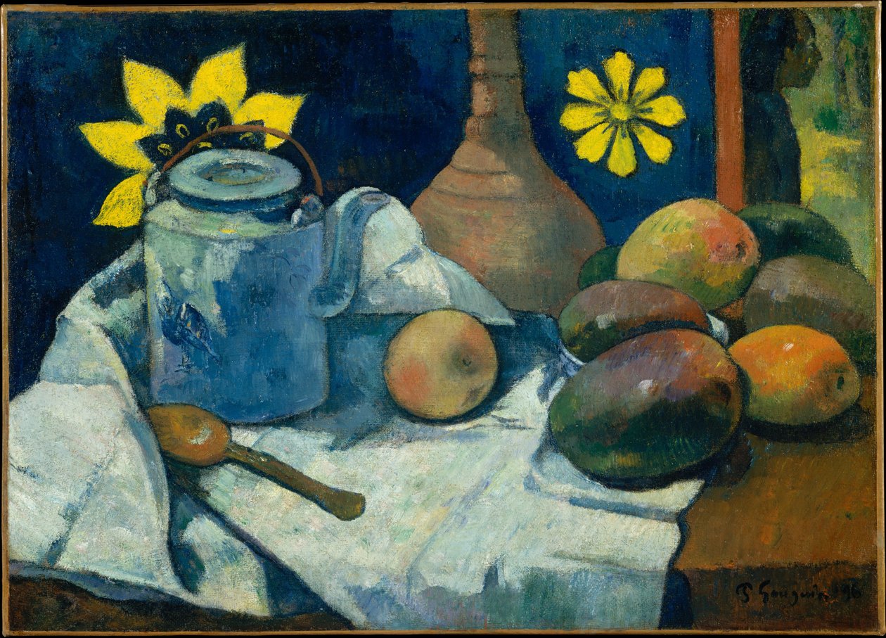 Francouzština:  La Théière et les fruits Zátiší s konvičkou a ovocem od Paul Gauguin