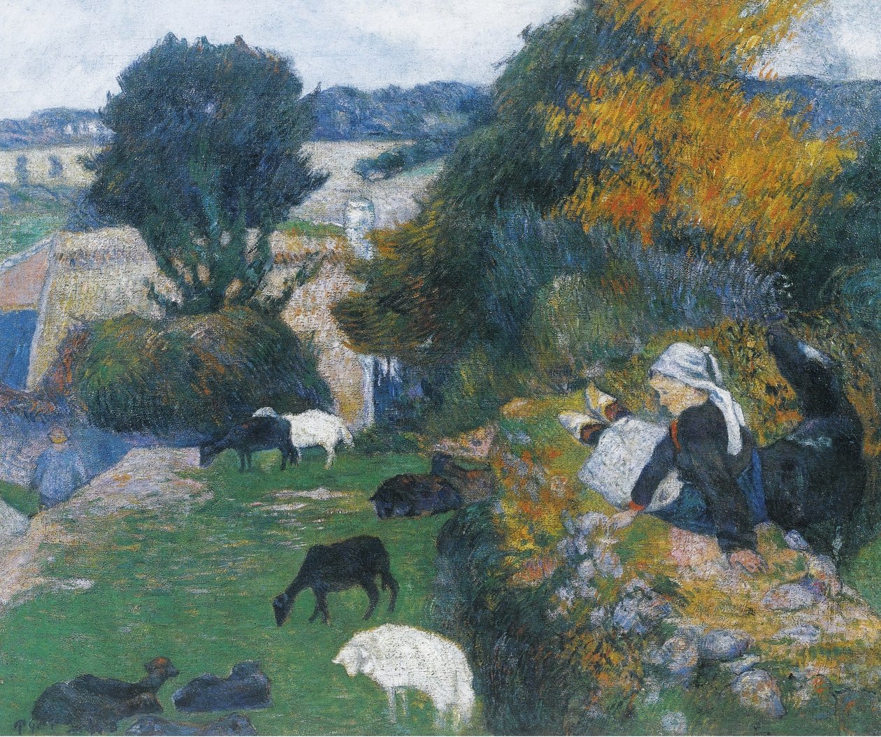 Francouzština:  La bergère bretonne Bretonská pastýřka od Paul Gauguin