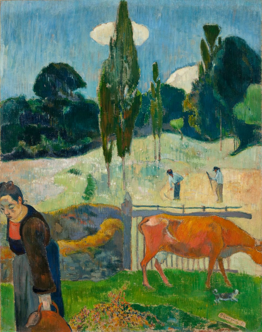 Francouzština:  La vache rouge Červená kráva od Paul Gauguin