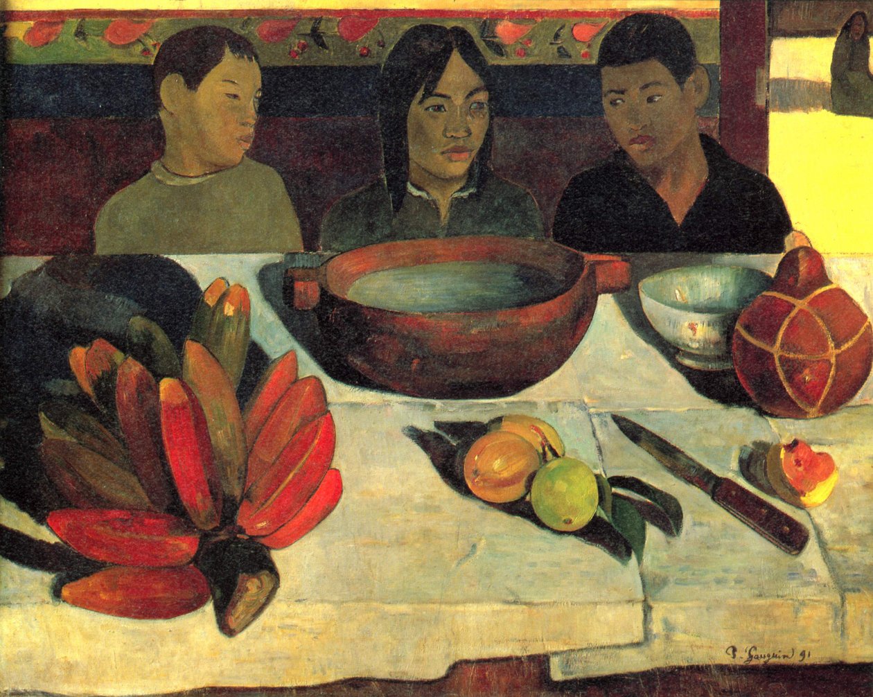 Francouzština:  Francouzsky: Le repas (Les bananes) The Meal (The Bananas) od Paul Gauguin