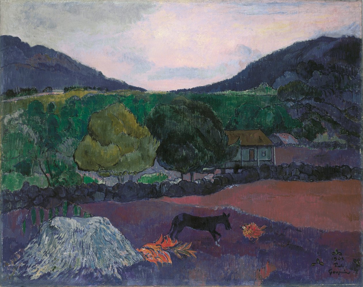 Francouzština:  Paysage avec chien Krajina se psem od Paul Gauguin