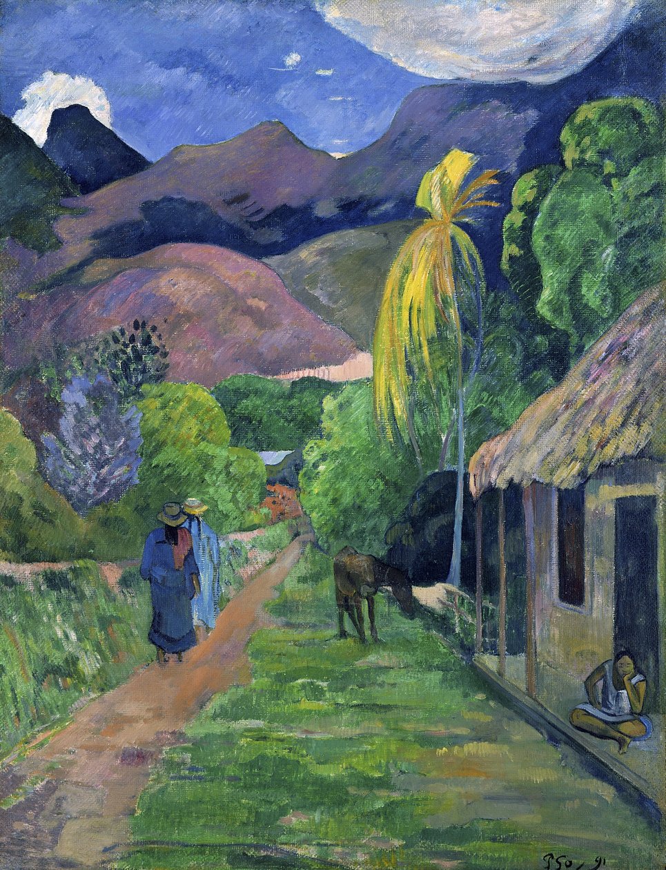 Francouzsky: Rue de Tahiti Street in Tahiti od Paul Gauguin