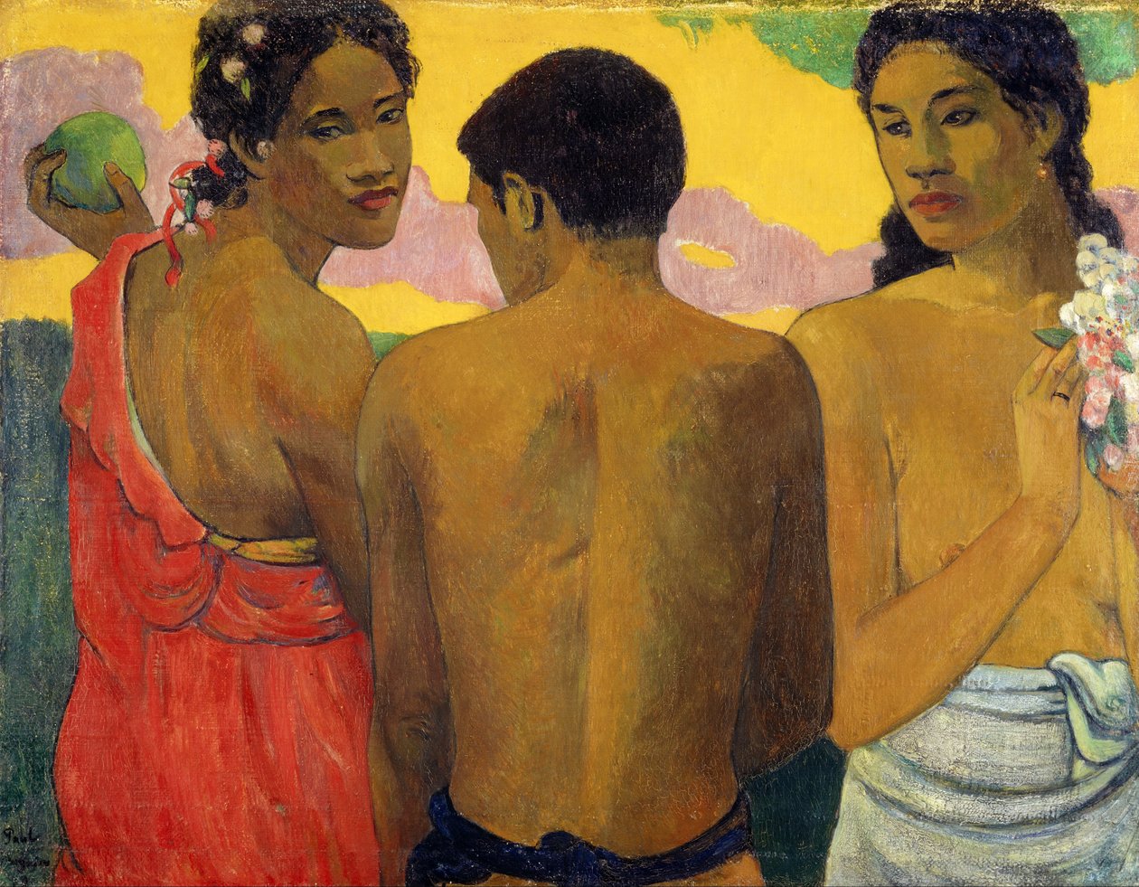 Francouzsky: Trois Tahitiens, neboli konverzace Tři Tahiťané od Paul Gauguin