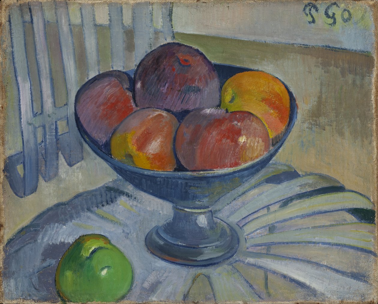 Mísa s ovocem na zahradní židli od Paul Gauguin