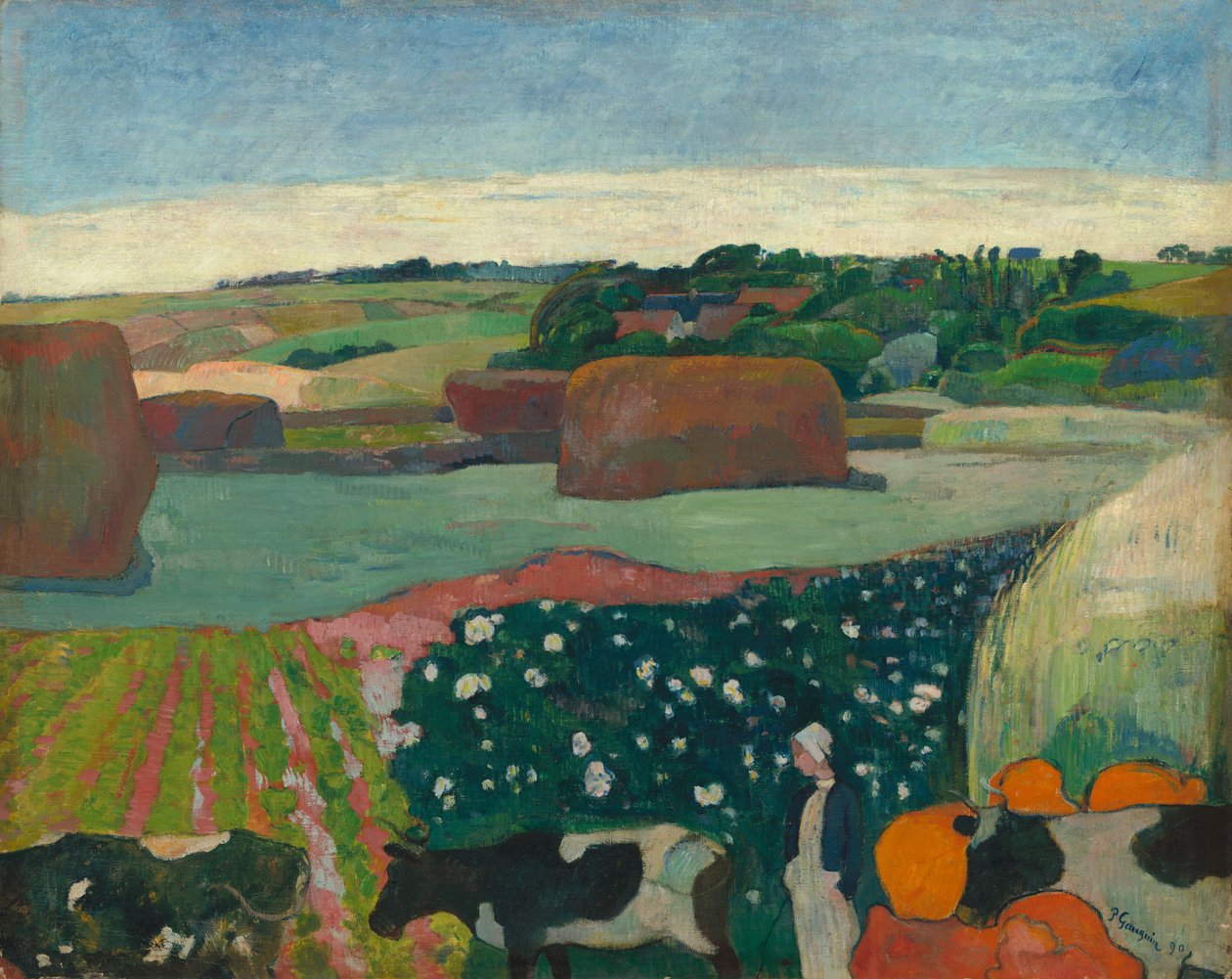 Kupky sena v Bretani od Paul Gauguin