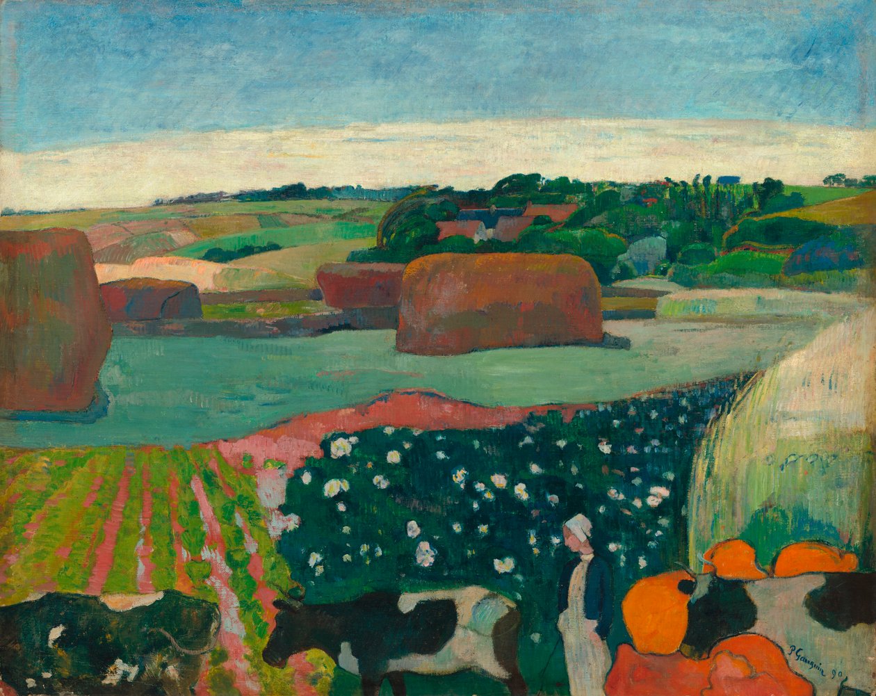 Stoh sena v Bretani od Paul Gauguin
