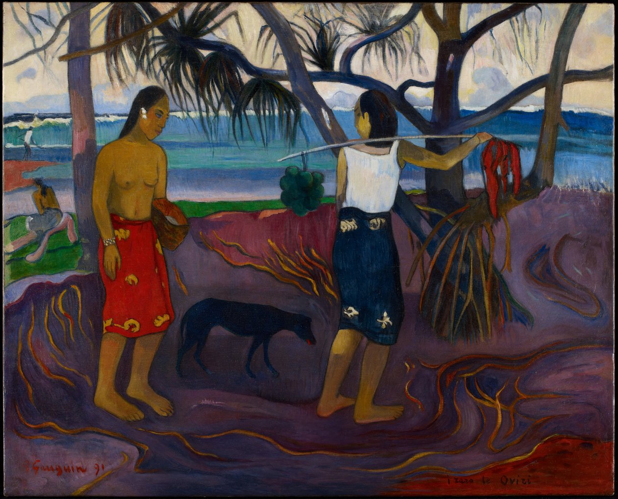 I Raro Te Oviri (Pod pandánem) od Paul Gauguin