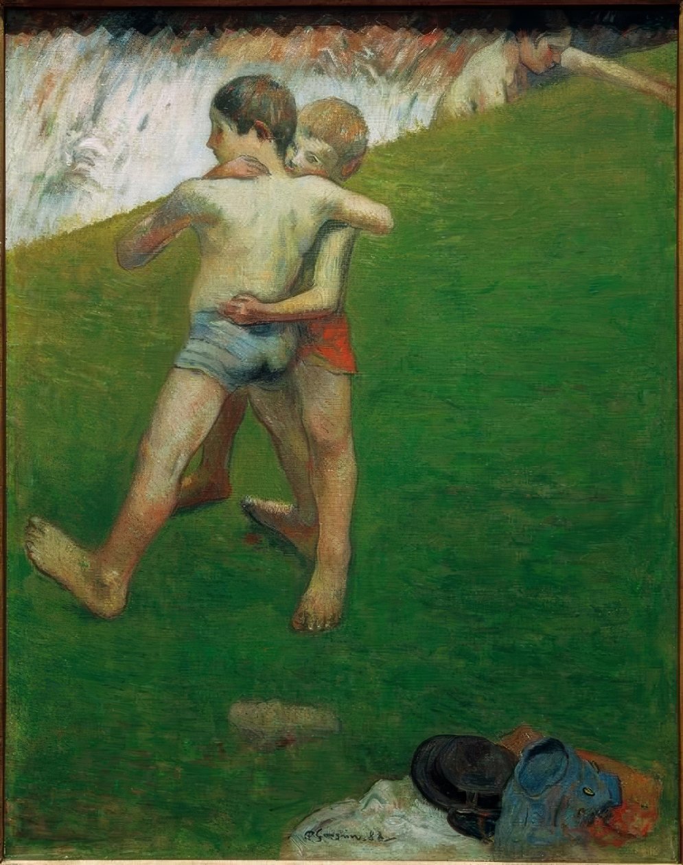 Mladí zápasníci - Bretaň od Paul Gauguin