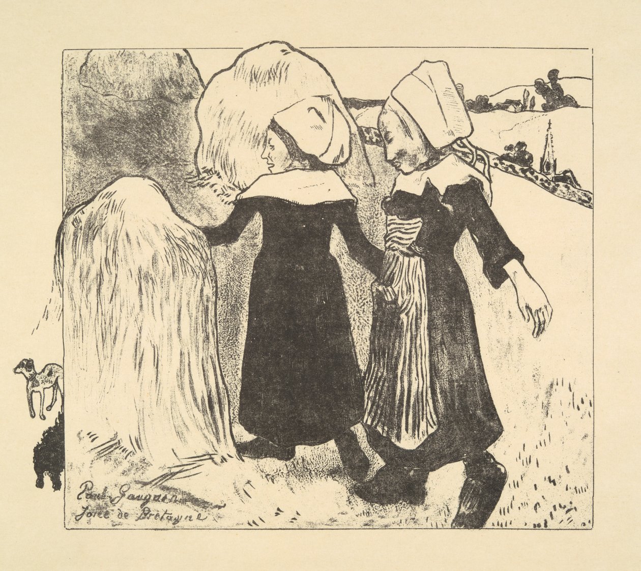 Joies de Bretagne (Radosti z Bretaně), ze série Volpini od Paul Gauguin