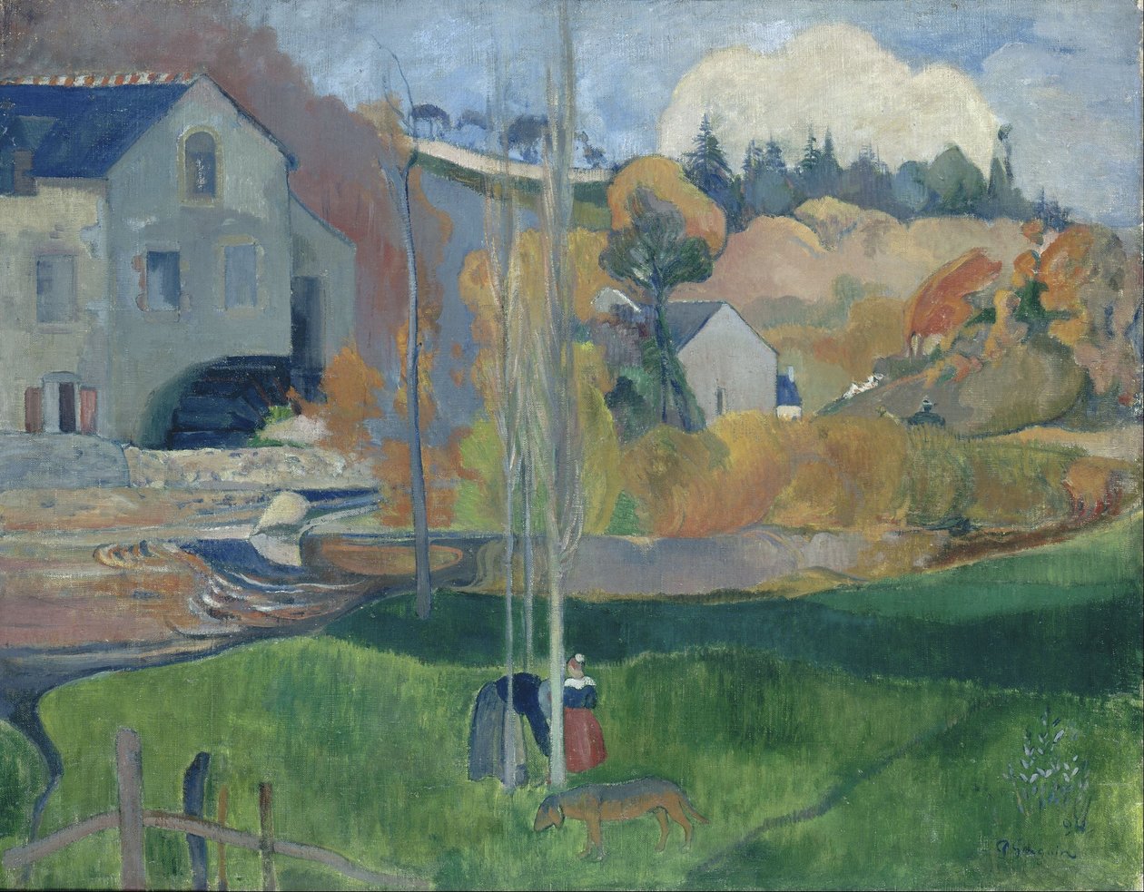 Krajina v Bretani. Davidův mlýn od Paul Gauguin