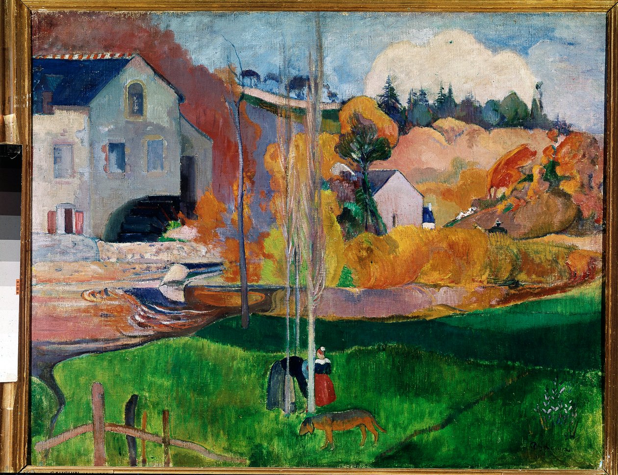 Krajina v Bretani, mlýn David (olej na plátně od Paul Gauguin
