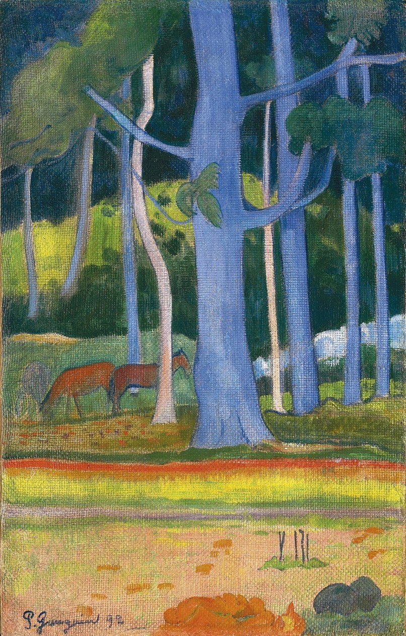 Krajina s modrými stromy Krajina s modrými kmeny, 1892 od Paul Gauguin